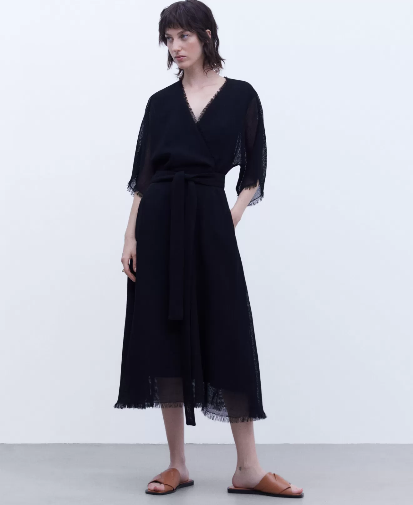 Ausgefranstes Kimono-Kleid>Adolfo Dominguez Store