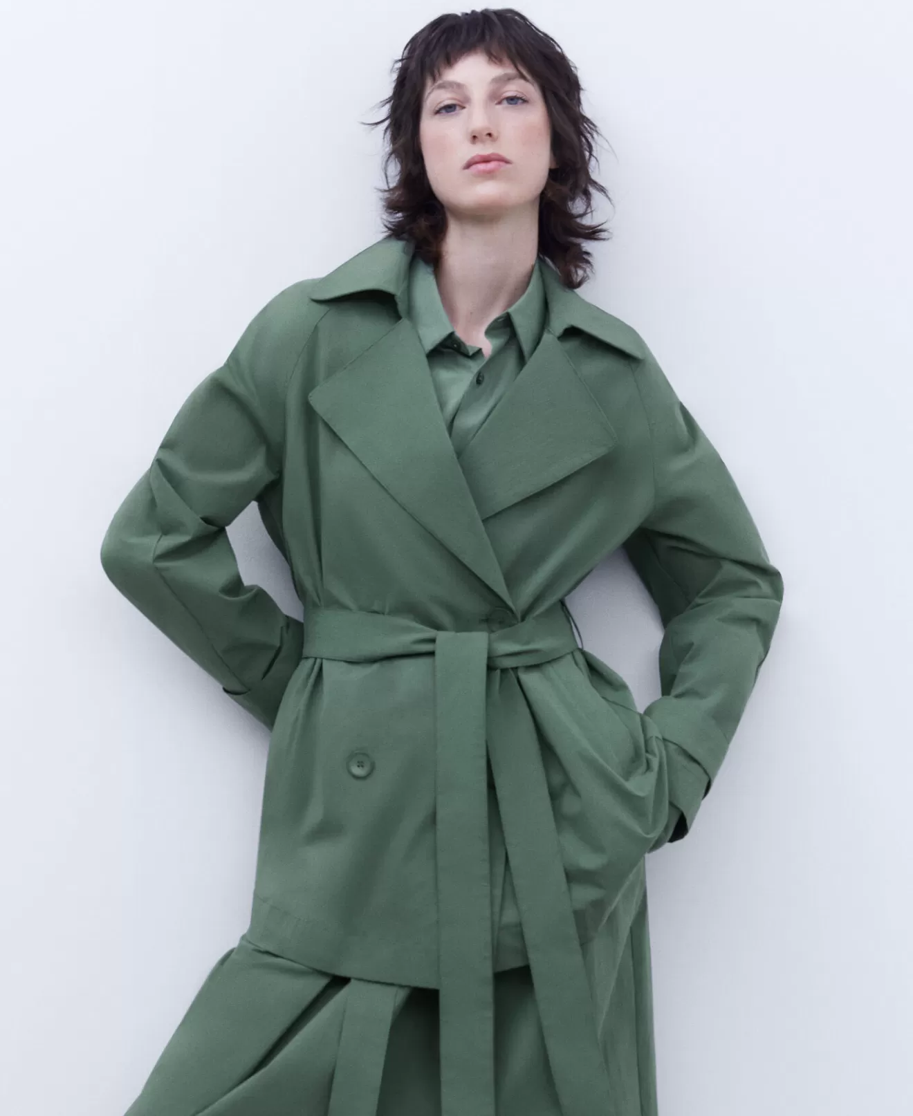 Kurzer Trenchcoat Aus Baumwolle Und Nylon>Adolfo Dominguez New