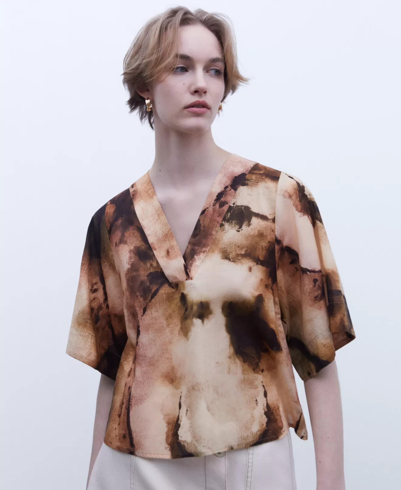 Oversize-Bluse Aus Baumwolle Mit Print>Adolfo Dominguez Shop