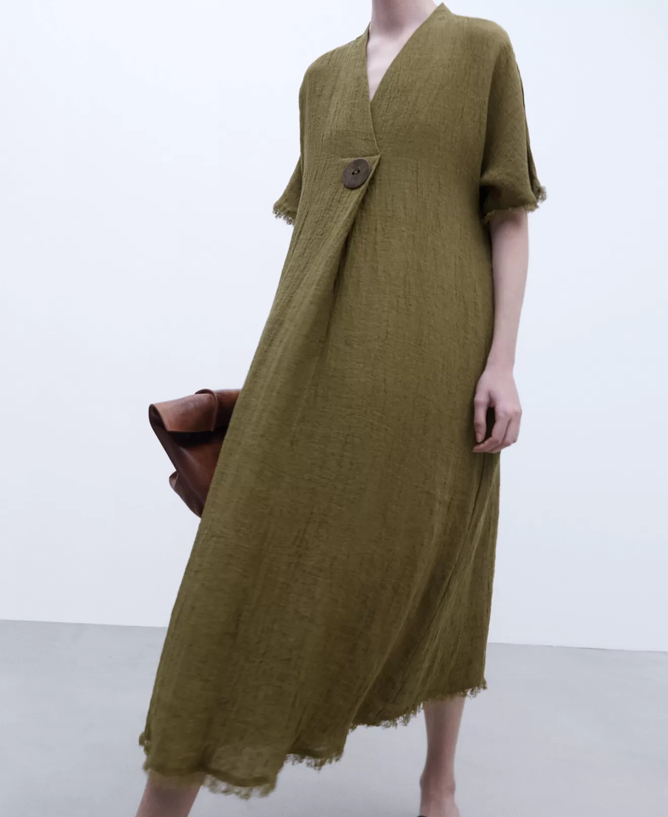 Oversize-Kleid Aus Leinen Mit Maxi-Knopf>Adolfo Dominguez Hot