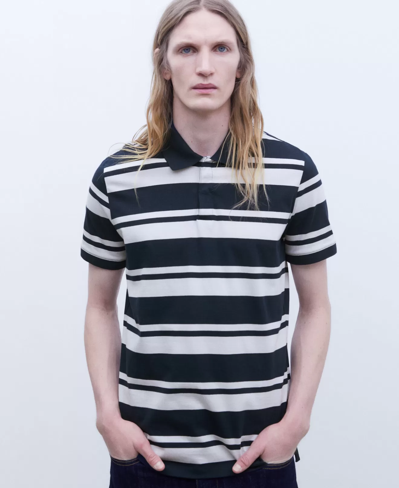 Oversize-Poloshirt Aus Baumwolle Mit Streifen>Adolfo Dominguez New