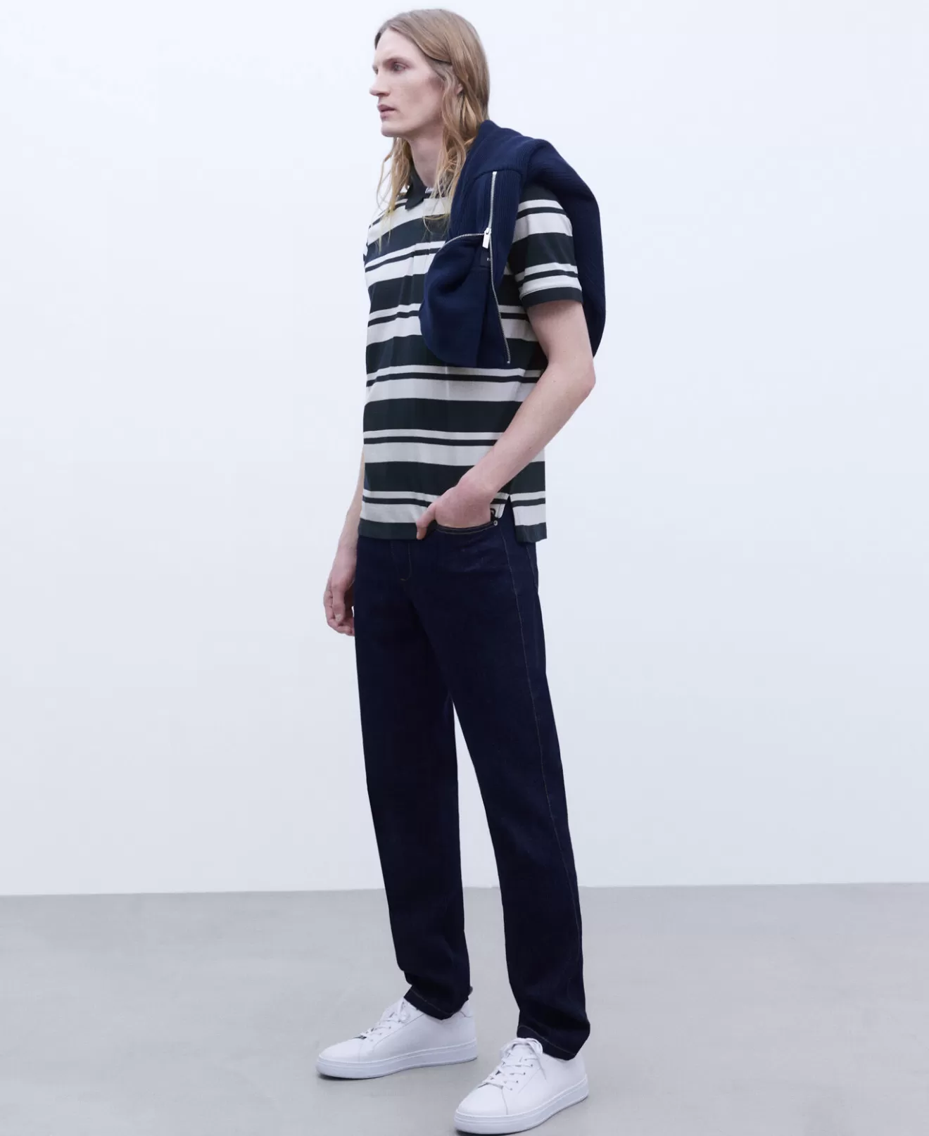 Oversize-Poloshirt Aus Baumwolle Mit Streifen>Adolfo Dominguez New