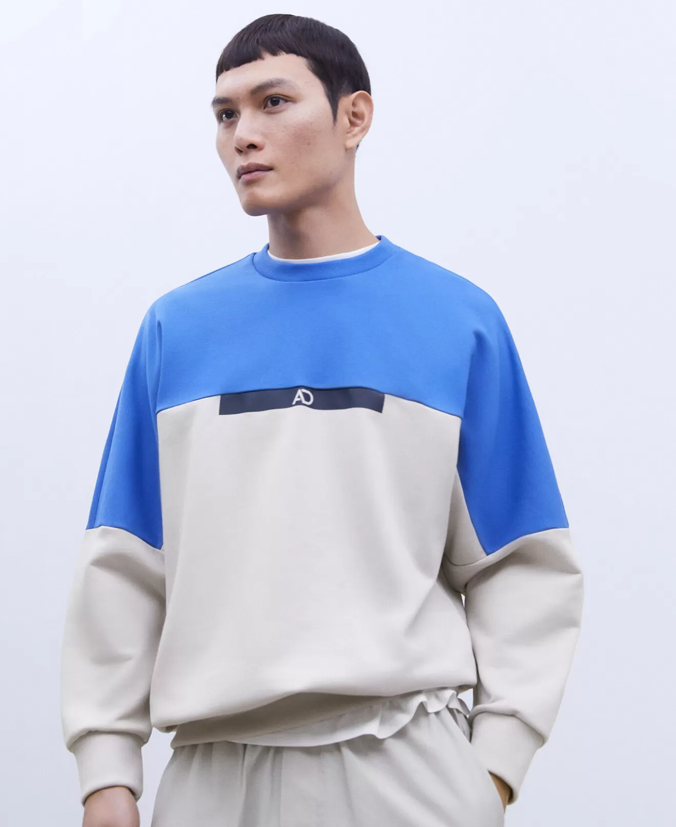 Oversize-Sweatshirt Aus Zweifarbiger Baumwolle>Adolfo Dominguez Cheap