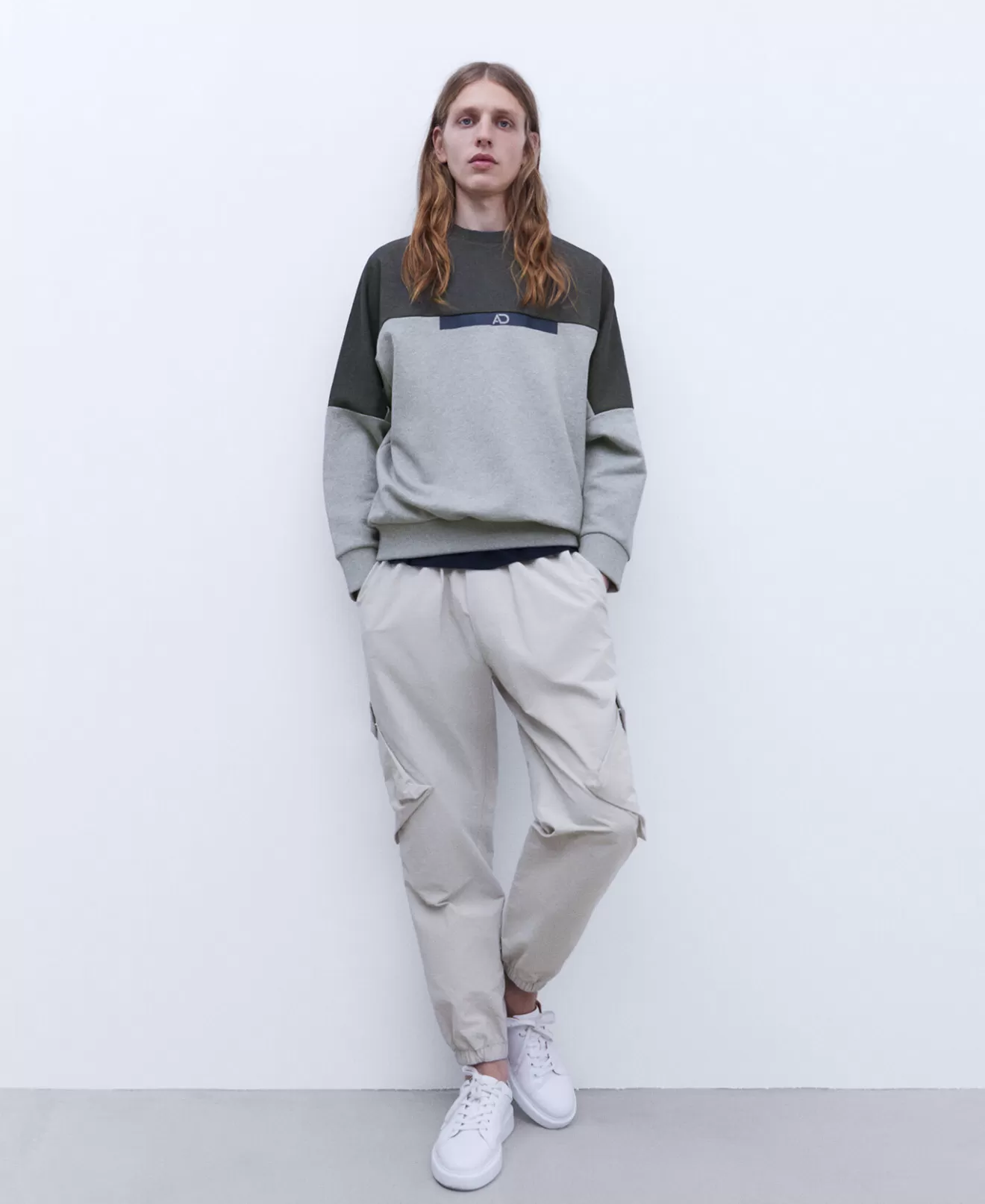 Oversize-Sweatshirt Aus Zweifarbiger Baumwolle>Adolfo Dominguez Online