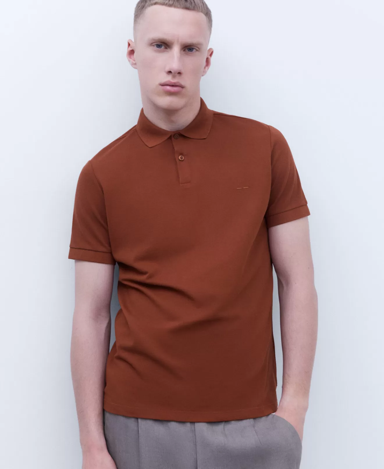 Poloshirt Aus Baumwolle Mit Zwei Knopfen>Adolfo Dominguez Shop